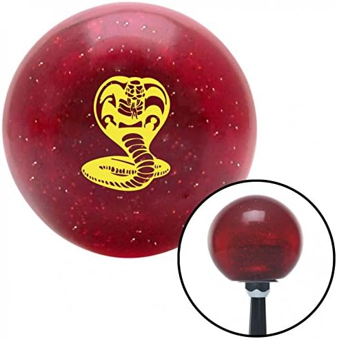 American Shifter Company ASCSNX40415 Yellow King Cobra Red Metal Flake Shift Knob with 16mm x 1.5 Insert xtreme 2 din