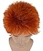 70s Rocker Style Hair Wigs w/Wig Cap for Cosplay Costume Party Halloween Hairpiece Burnt Orange