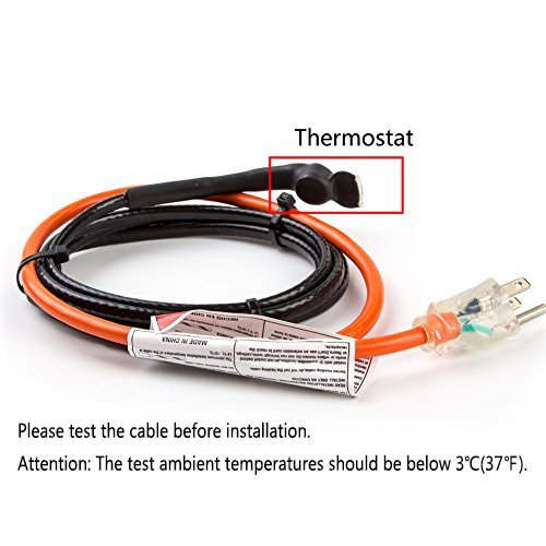 HEATIT HISD 3feet Pipe Heating Cable with Builtin Thermostat 7W/ft