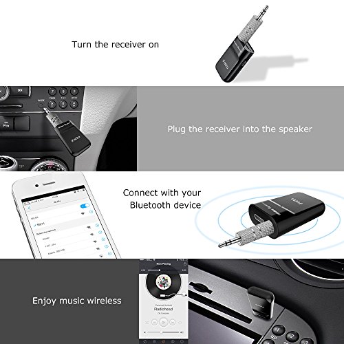 image for Ifecco Bluetooth Receiver, Portable Wireless Receiver Hands-free & Wir