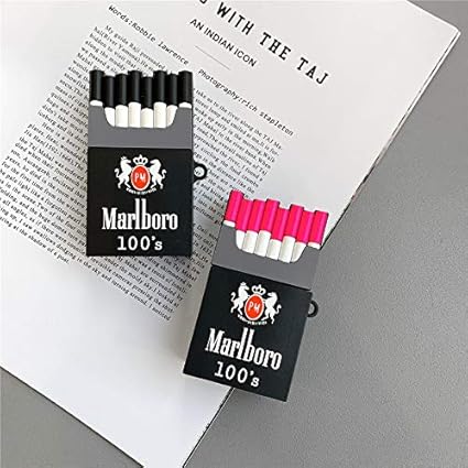 Amazon Marlboroマールボロ シリコンケース Black Pink Airpods第1世代 第2世代対応 Pink ノーブランド品 イヤホン ヘッドホンケース