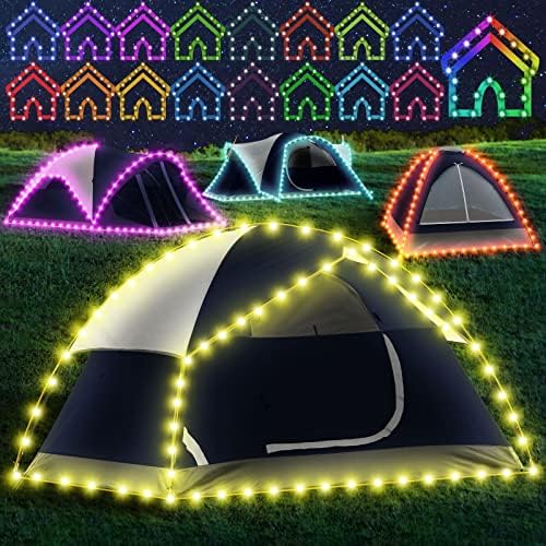 Camping Tent String Lights, 17 Colors 7 Flashing Modes LED Decorative Rope Lights Battery