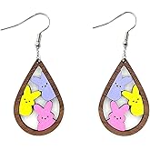 Todu Easter Earrings Cute Bunny Egg Rabbit Drop Colorful Flower Animal Dangle Spring Earrings Holiday Jewelry Gift For Women