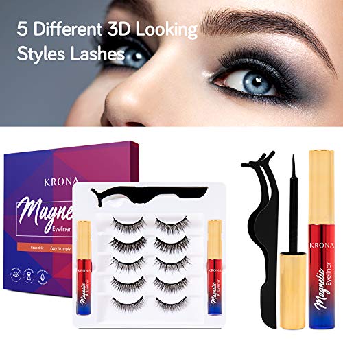 Eyeliner and Eyelashes Kit, Eyelashes with Eyeliner