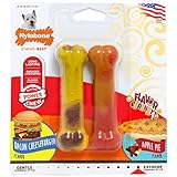 Nylabone Flavor Frenzy Dog Chew Toys, Bacon Cheeseburger and Apple Pie Chew Toys for Small Dogs, Up to 25 lbs