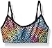 Gia-Mia Dance Girls' Big Animal Print Bra Top, Rainbow Leopard, Large