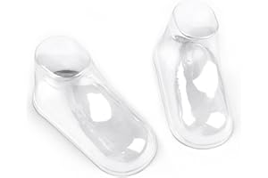 OSTLTTYN 100Pcs Clear Plastic Baby Feet Display, Baby Booties Crochet Shoes Socks Showcase, Toddler Shoes Supports Shoe Forms Stand Holder for Store and Home Use, 50Pair, 8, 9, 10, 11, 12CM
