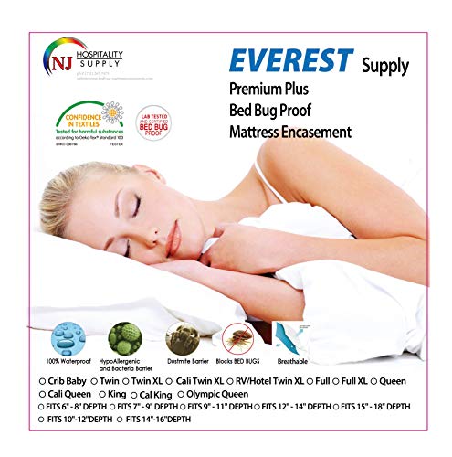 Everest Supply Premium Mattress Encasement Hotel Twin XL Size 36x80+9" (fits 9-11" Depth) 100% Waterproof, Bed Bug Proof, Hypoallergenic Protector, Six Sided Cover, Machine Washable. - Thumbnail 6