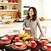 Rachael Ray Dinnerware Round and Square 16-Piece Stoneware Dinnerware Set, Purple