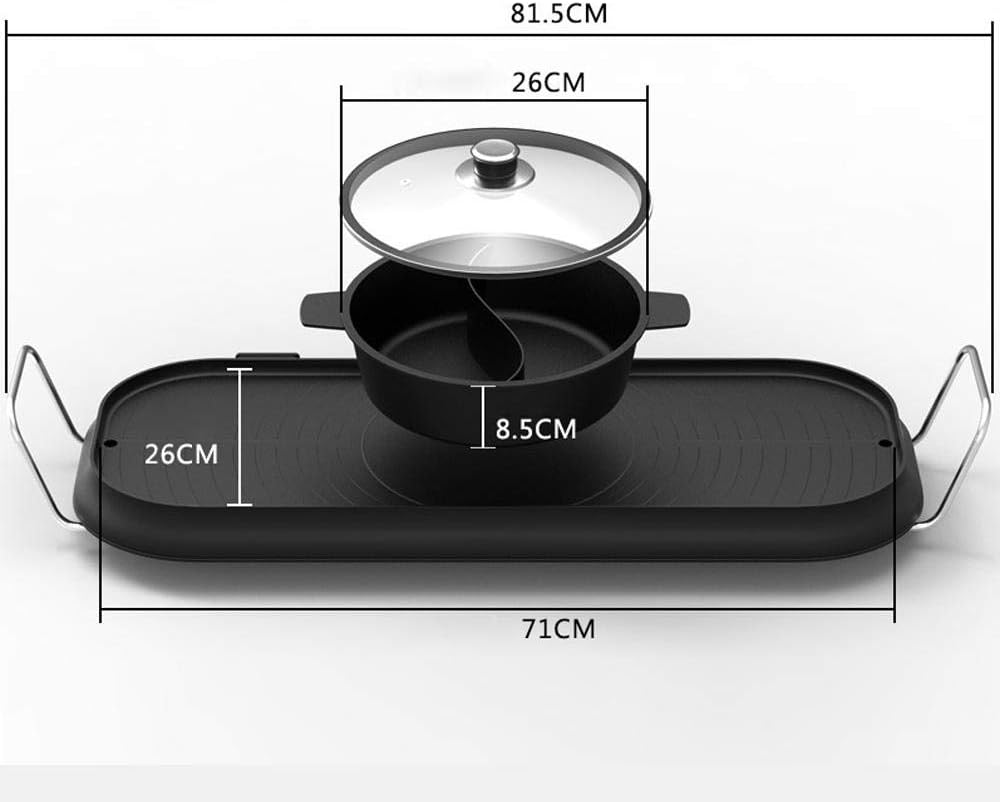review Aigrun Household Smoke-Free Barbecue Machine Barbecue Plate Electric Baking Plate Barbecue shabu Roasting Multi-Function Electric Pot Barbecue Stove hot Pot Integrated-Mandarin Duck Pot 2