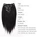 AmazingBeauty Clip In Hair Extensions Afro Kinky Straight 8A Grade Thick 100% Remy Hair Natural Black 10-22inch 7 Pieces with 18 Clips 120g/4.2oz per Set Fit For Full Head 18 inch