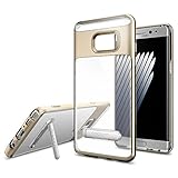 Galaxy Note 7 Case, Spigen® [Crystal Hybrid] Metal Kickstand [Champagne Gold] Clear TPU / PC Frame Slim Dual Layer Premium Case for Galaxy Note 7 (2016) - (562CS20387)