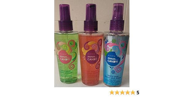 Amazon.com: Avon mmm Candy. Conjunto de 3 de radiante de frambuesa,  Berry Pop, y JUICY Pear cuerpo Mist : Belleza y Cuidado Personal