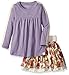 Burt's Bees Kids Girls' Toddler Reversible Poppy and Mustard Skater Skirt and Crochet Sleeve Tee