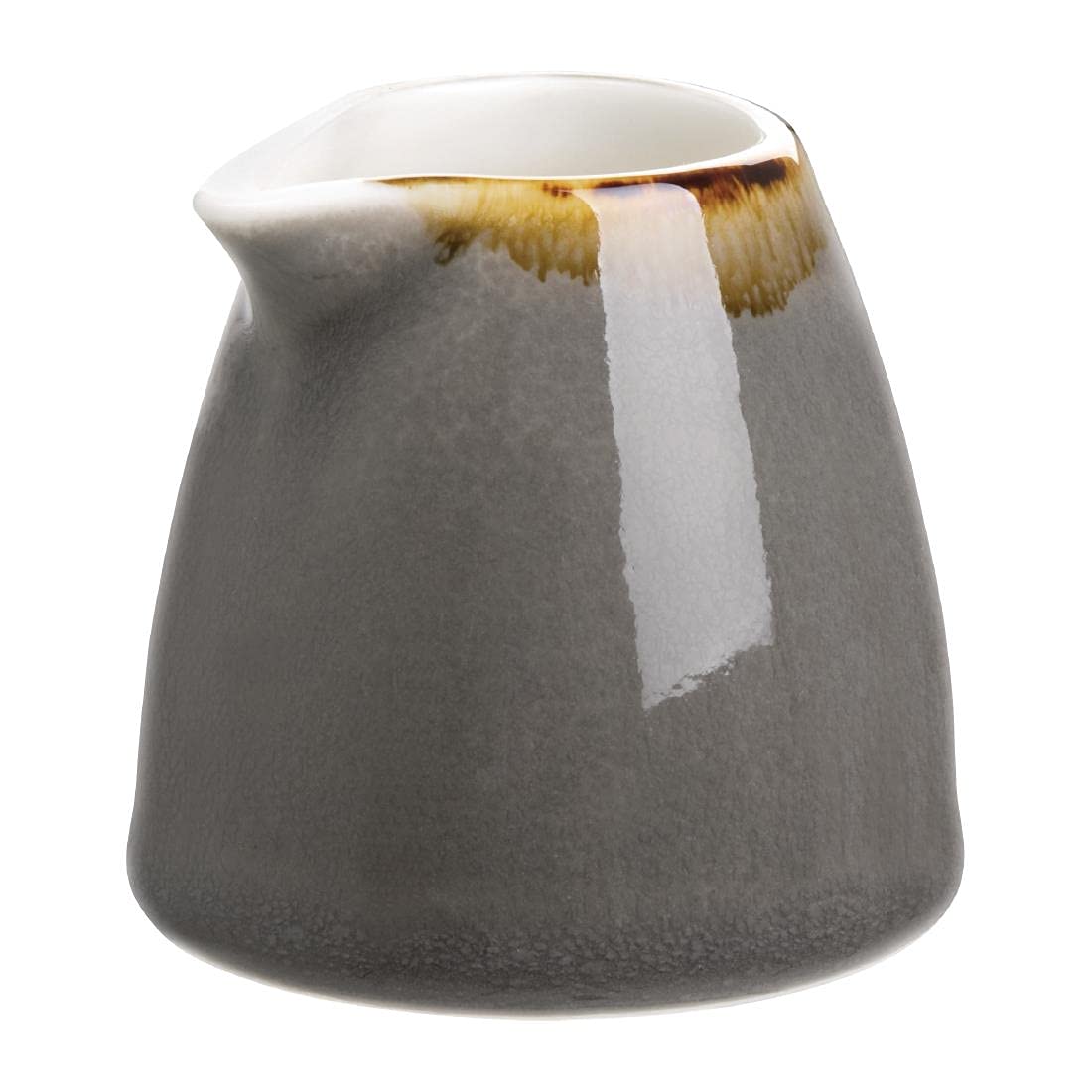 Olympia Kiln Milk Jugs Smoke 96ml (6 Pack) - Porcelain Mini Creamer Pitcher DA430