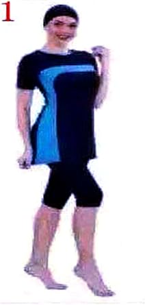 Zs Muslim Swimwear Modest Swimsuit For Women Burkini Beachwear Hijab Navy Blue At Amazon Women S Clothing Store