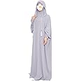 khalat Muslim Prayer Dress Abaya Solid One-Piece Hoodie Abaya Dress for Women Long Maxi Dress Islamic Dubai Jilbab