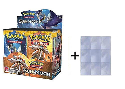 Pokemon TCG: Pokemon Sun and Moon Booster Box Combo Plus Additional Premium Bonus Gift 30x Ace Syndicate 9 Pocket Page Card Holders