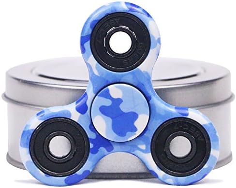 Woseeo Tri-Spinner Hand Spinner Fast EDC Fidget Toy Premium Quality High Speed Si3N4 Ceramic Bearing Increase Focus Best Stress Reducer Relieve Anxiety Good for ADHD Adults &amp; Kids (Blue)