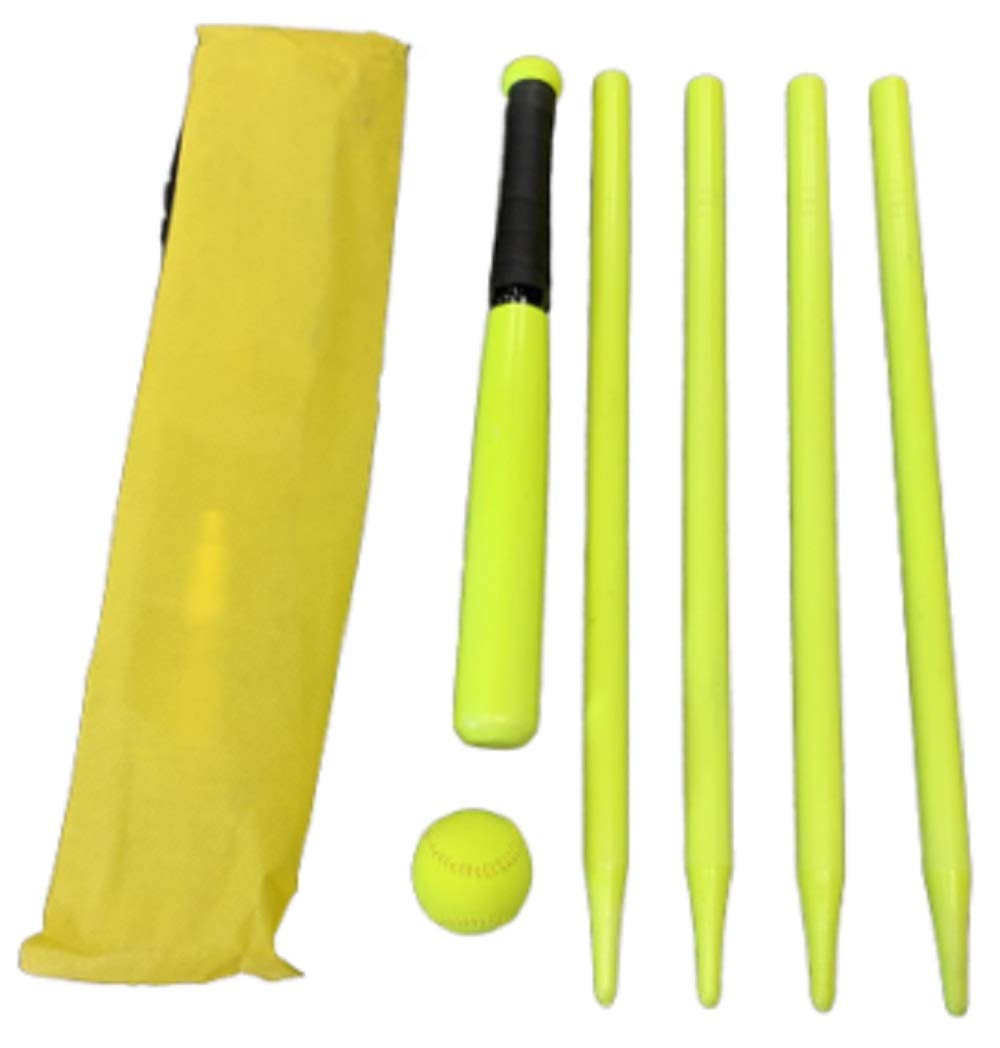 ND Sports 6-Piece Wooden Rounders Set and Carry Bag, Yellow, One Size