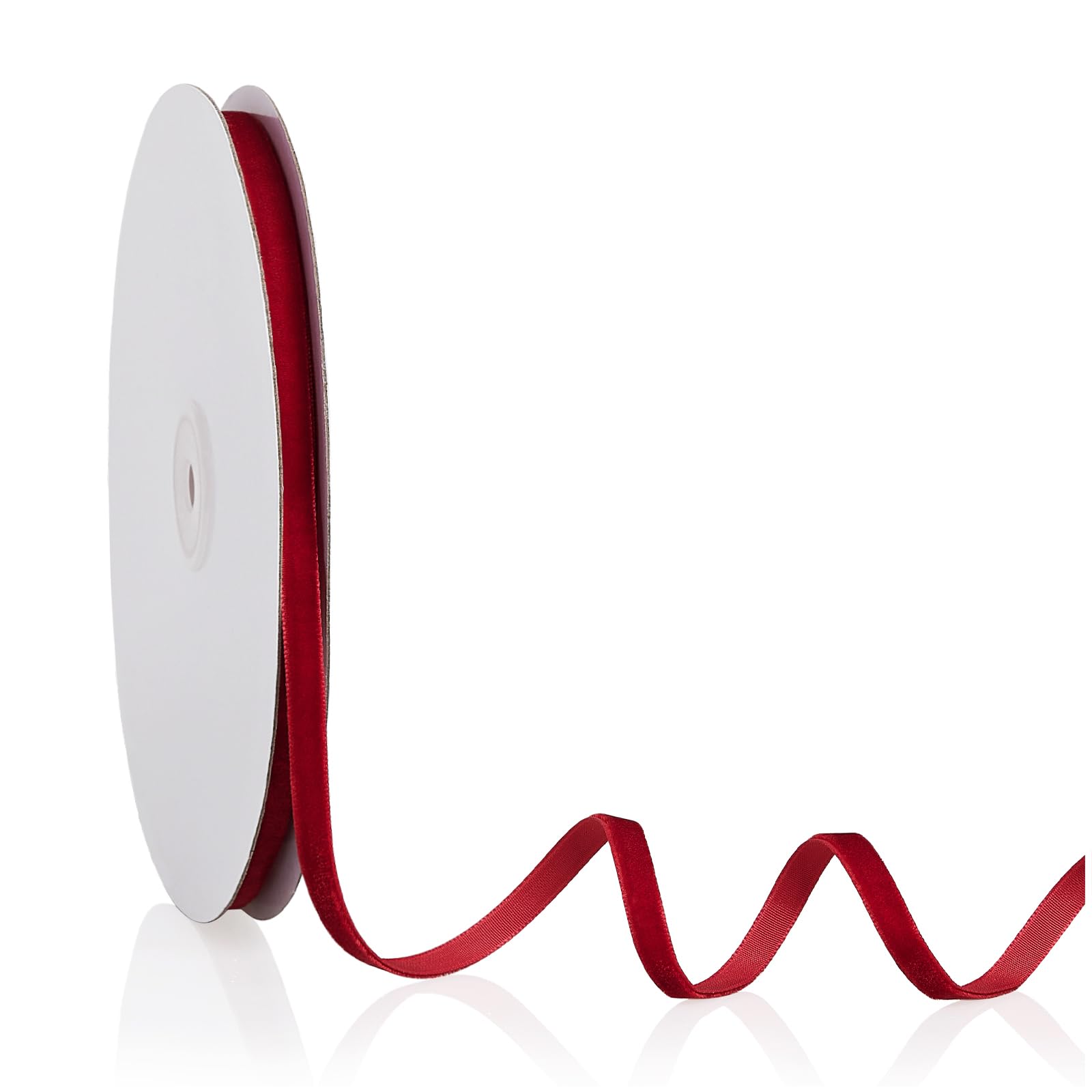 Photo 1 of 1/4" X 20 Yards Red Velvet Ribbon for Christmas Tree Wreath Decoration Handmade Crafts Ornaments Gift Wrapping & Bow Making