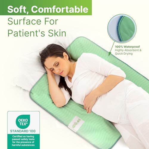 Protector de Cama Pañal Adulto Lavable Impermeable 86x91 cm (34x36) – 4 Almohadillas Absorbentes para Incontinencia y Orina - Personas Mayores con Discapacidad Encamadas o Demencia – Perros y Mascotas