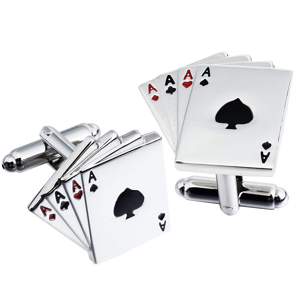 HAWSON Novelty Cufflinks fo Men Cuff Button for French Cuff Shirt - Multiple Designs (poker)