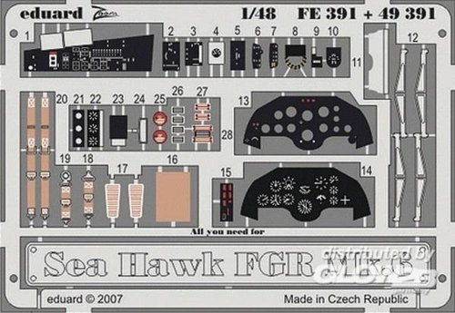Eduard Accessories 49391 Modellbauzubehör Sea Hawk FGR Mk.6 self Adhesive für Trumpeter Bausatz