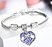 Fusicase Bling Crystal Silver Hearts Metal Family Member Bracelets