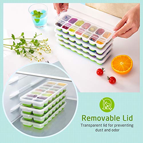 OMORC Cube EasyRelease Silicone and Flexible 14Ice Trays with Spill