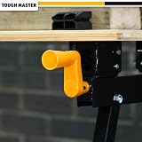 Tough Master Foldable Workbench 100 kg Portable Bamboo Top 4 Pegs Black Yellow view 7