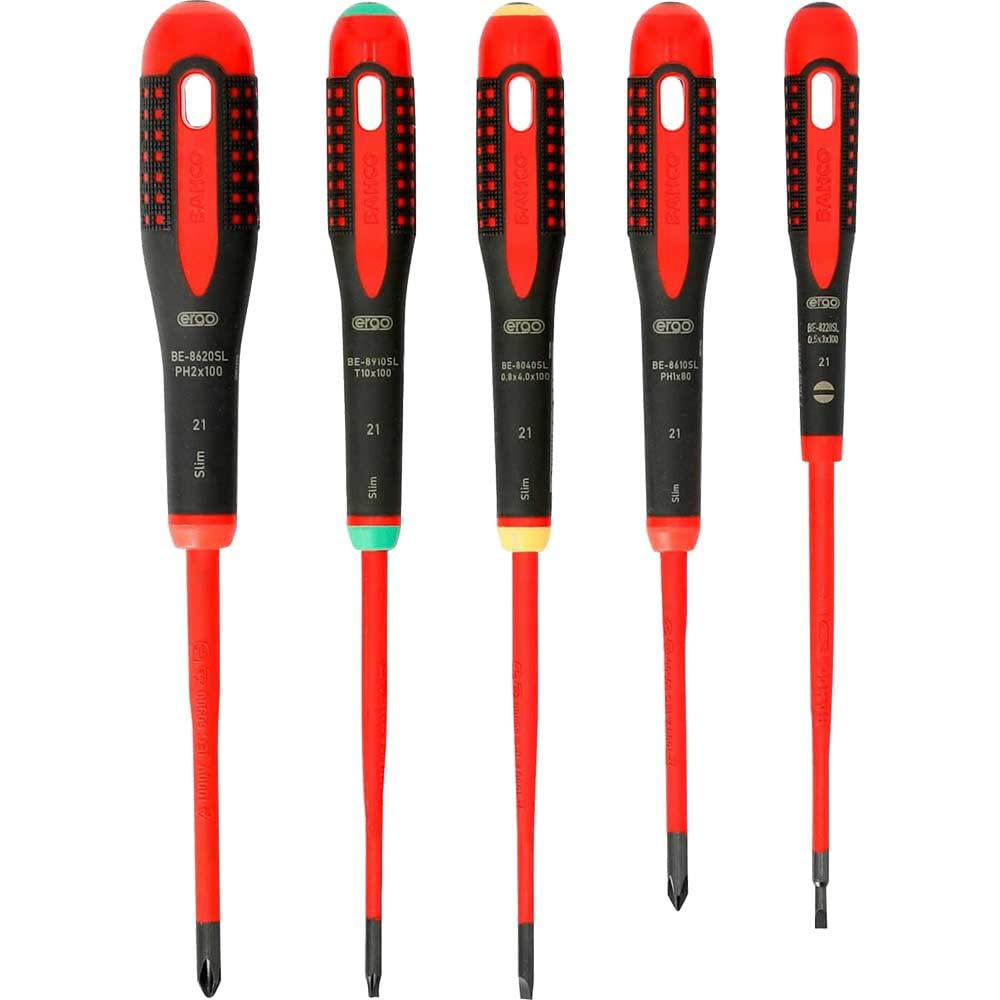 BE-9871SL Ergo™ Slim VDE Insulated Screwdriver Set, 5 Piece