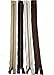 Beaulegan Metal Zipper Set 8 Pcs - #3 Antique Brass Close-end 12 Inch (30 cm), Assorted Color