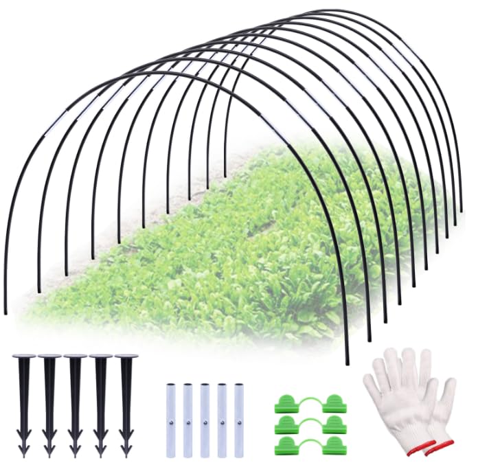 Neegool Plant Tunnel Arches, 50 Pieces Tunnel Arches Raised Bed, Greenhouse Arch Wrapped with 6 mm Plastic, DIY Greenhouse Tyres, Cold Frame Tunnel.