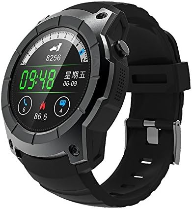 Lemumu S958Men's Woman Smart Bracelet/SmartWatch/Color TV Sport Waterproof Heart Rate Monitor GPS 2G SIM Card Calling All Compatible for Android IOS,Black