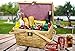 Vintiquewise Natural Woven Woodchip Picnic Basket Red and White Gingham Pattern Lining Strong Wooden Folding Handles with Metal Lock Leather Strap