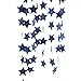 Outer Space Baby Shower Decorations/Furuix 2pcs Mini Navy Blue Paper Star Garland Star String for Hanging Décor Wedding Party Decoration Outer Space Decor Birthday Decorations