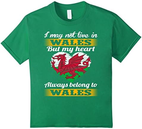 Kids My heart always belong to WALES tees 12 Kelly Green
