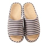 Bronze Times (TM) Unisex Classic Zebra Stripe Indoor Cotton Flax House Slippers