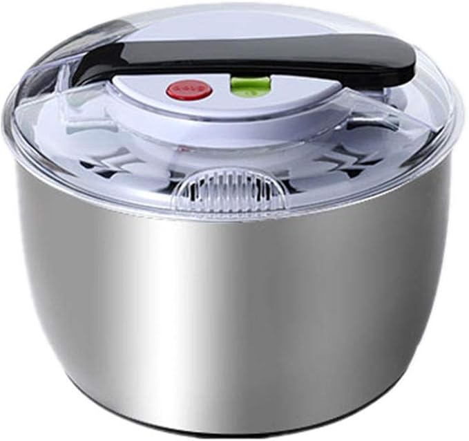 Stainless Steel Salad Spinner Dryer,Large Capacity Easily Spin to Wash