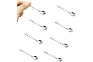 Miecux 8Pcs Mini Spoons, Small Spoons for Home, Restaurant, Stainless Steel Small Coffee for Tasting and Flavor Testing, Bist