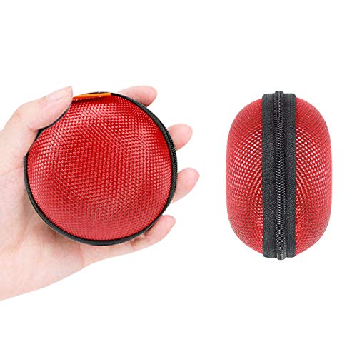 2 Packs GLCON Hard Earphone Case Headphone Organizer - Shockproof Mini Earbud Carrying Case for AirPods - High Protection Small EVA Storage Pouch Bluetooth Earpiece Bag - Lightweight Coin Purse (Red) - Thumbnail 4