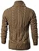 H2H Mens Regular Fit Soft Shawl Collar Cardigan Sweater with Ribbing Edge BEIGE US M/Asia L (KMOCAL020)