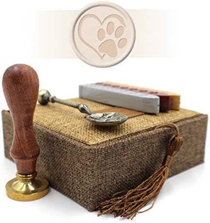 Wax Stamp Gift Set with Retro Box and Spoon - Love Pets Seal