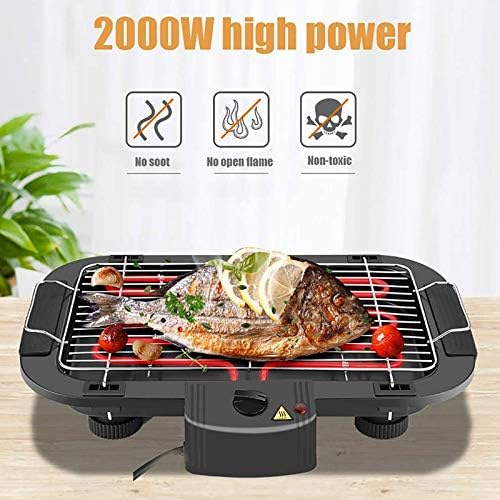 review Barbecue Grill Household Smokeless Electric Barbecue Furnace Adjustable Height BBQ for Home Outdoor Courtyard Camping 1300w EU Plug