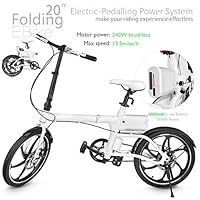 XPRIT Folding Electric Bike 20" Wheels with 240W Brushless Motor.