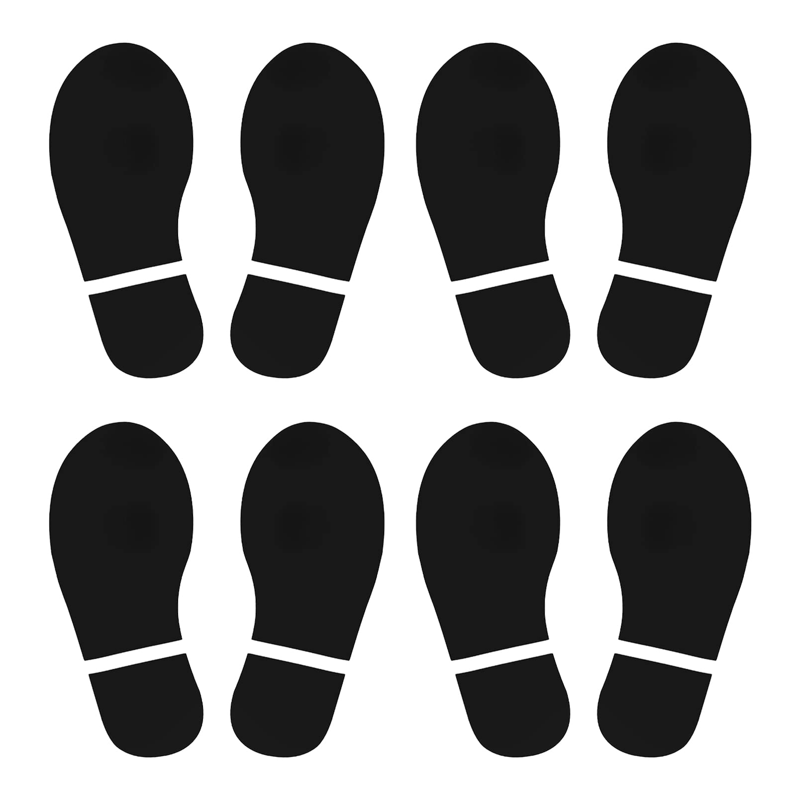PATIKIL 8x3.3" Footprint Sticker, 4 Pairs PVC Shoes Floor Decal Sign for Class Decor Stair Guide, Black