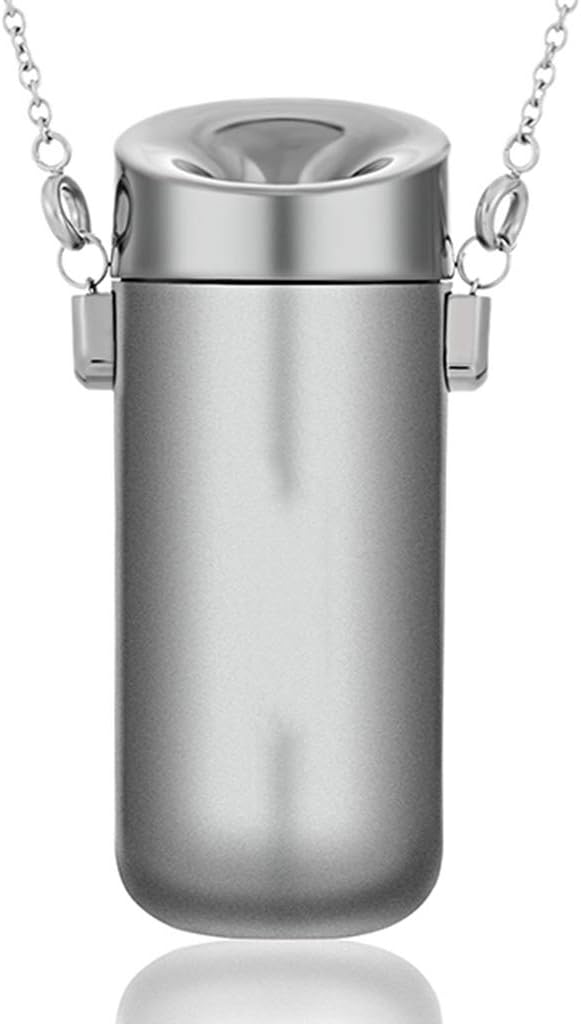 TLJX Mini Air Purifier, Portable Wearable Necklace Air Cleaner Remove Second-Hand Smoke USB Charging with Negative Ion Generator Cleaning Germs,Silver