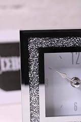 Range Square Loose Diamante Mantle Clock Crushed Jewel Glass Table Clock view 5