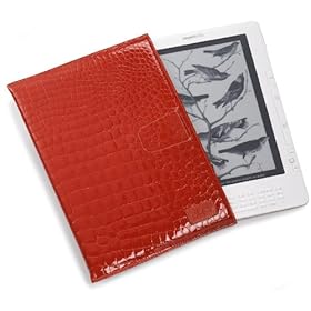 Cole Haan Hand-Stained Patent Crocodile Print Kindle DX Sleeve (Fits 9.7" Display, Latest Generation Kindle DX), Orange
